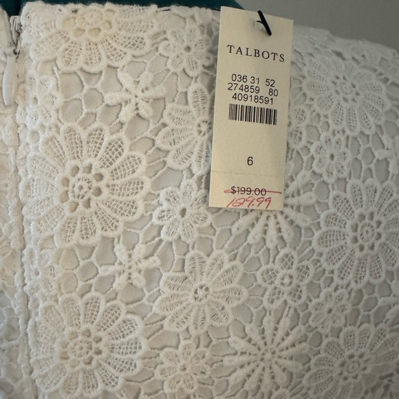 Talbots Cream Floral Lace Midi Dress - Picture 4 of 5